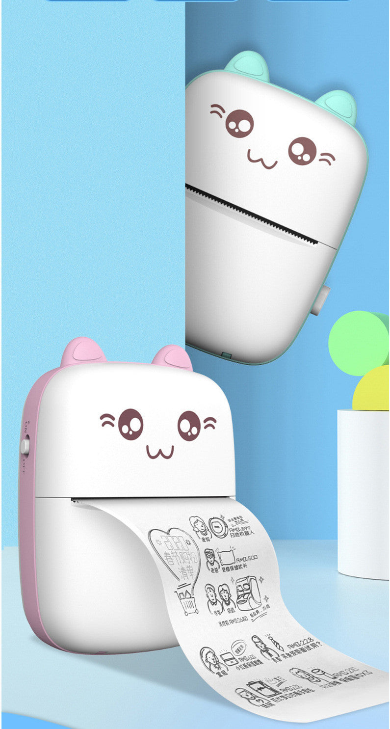 (Top Pick)Mini Printer Portable Mini Bluetooth WiFi New Wrong Printer Mobile Phone Photo Title Note Hot Print Pocket Student Error Label Printer
