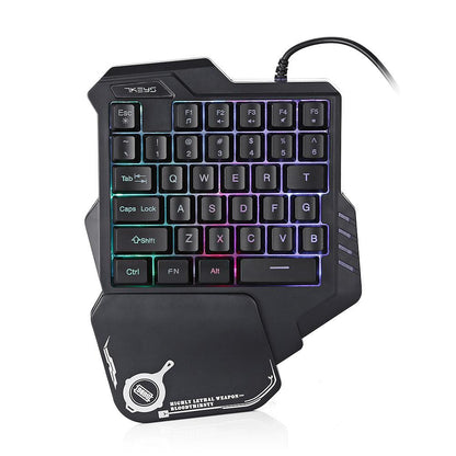 (New Arrival) One-Handed Mechanical Gaming Keyboard RGB Backlit Portable Mini Gaming Keypad Game Controller