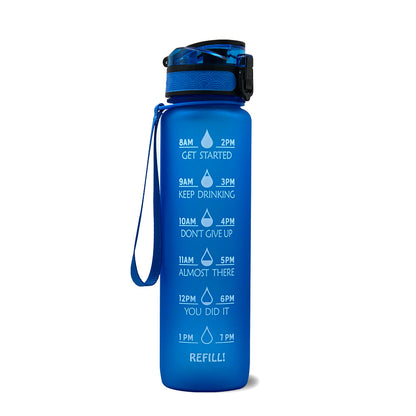 (New Arrival) 1L Tritan Water Bottle With Time Marker Bounce Cover Motivational Water Bottle Cycling Leakproof Cup For Sports Fitness Bottles