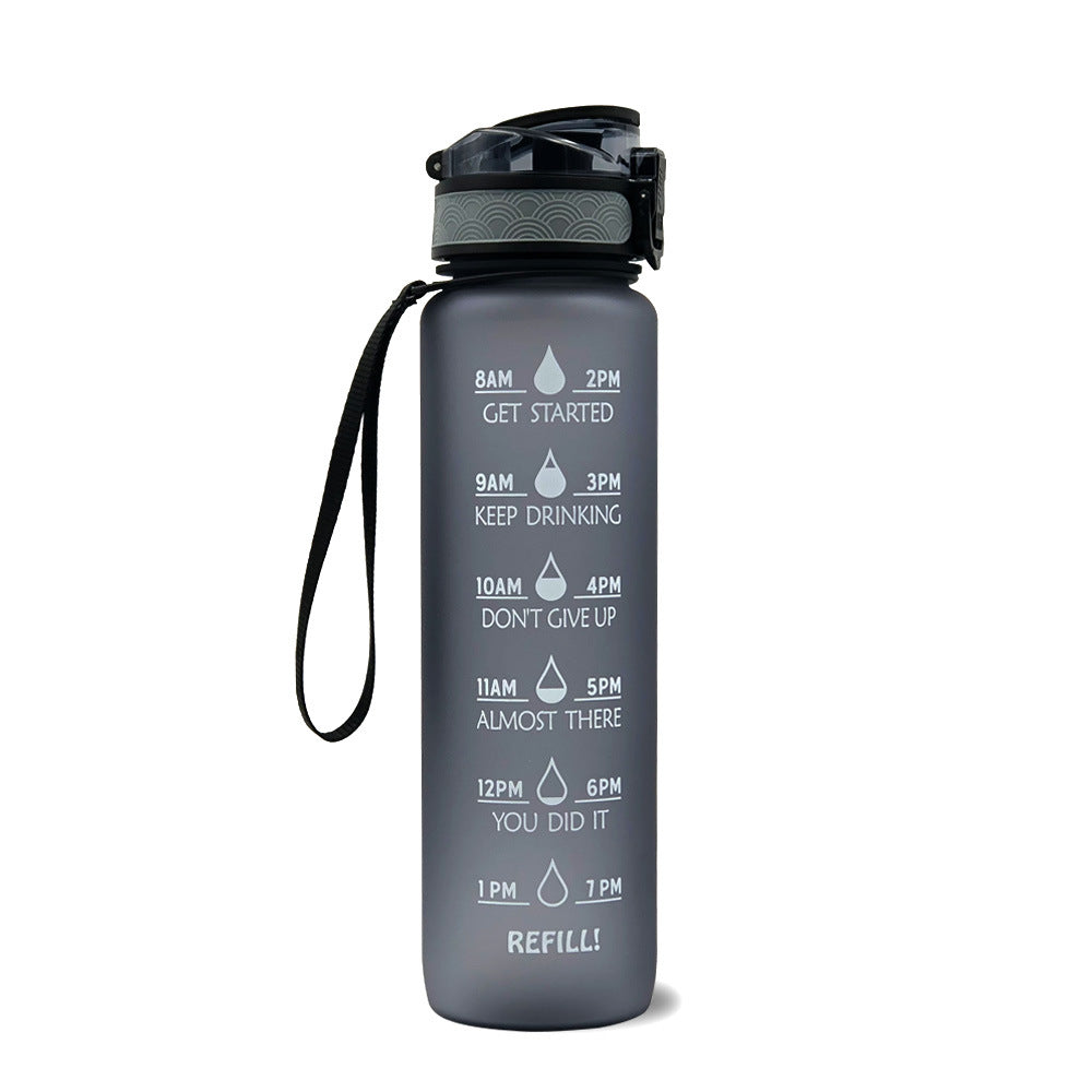 (New Arrival) 1L Tritan Water Bottle With Time Marker Bounce Cover Motivational Water Bottle Cycling Leakproof Cup For Sports Fitness Bottles