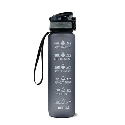(New Arrival) 1L Tritan Water Bottle With Time Marker Bounce Cover Motivational Water Bottle Cycling Leakproof Cup For Sports Fitness Bottles