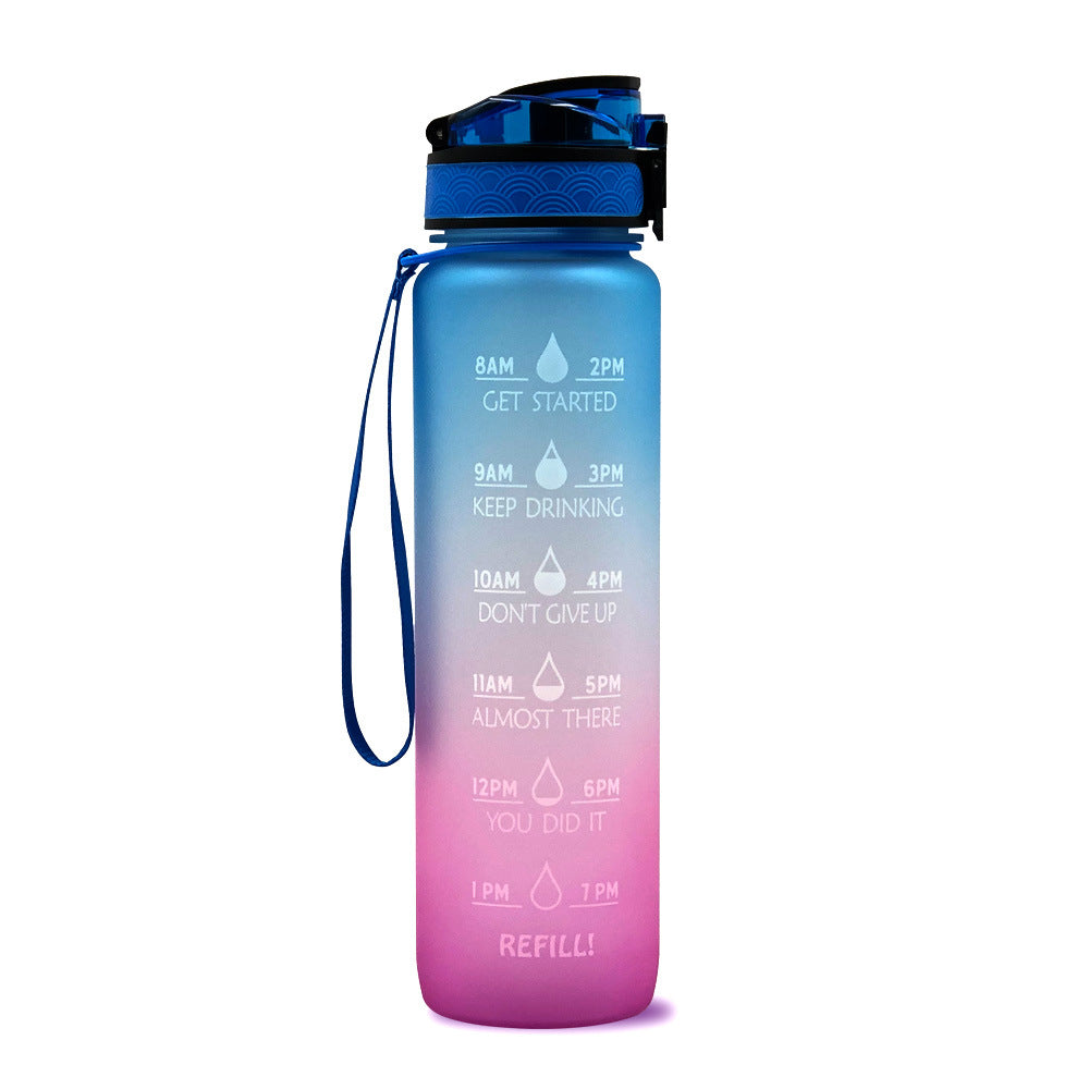 (New Arrival) 1L Tritan Water Bottle With Time Marker Bounce Cover Motivational Water Bottle Cycling Leakproof Cup For Sports Fitness Bottles