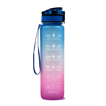 (New Arrival) 1L Tritan Water Bottle With Time Marker Bounce Cover Motivational Water Bottle Cycling Leakproof Cup For Sports Fitness Bottles