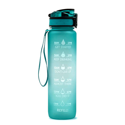 (New Arrival) 1L Tritan Water Bottle With Time Marker Bounce Cover Motivational Water Bottle Cycling Leakproof Cup For Sports Fitness Bottles