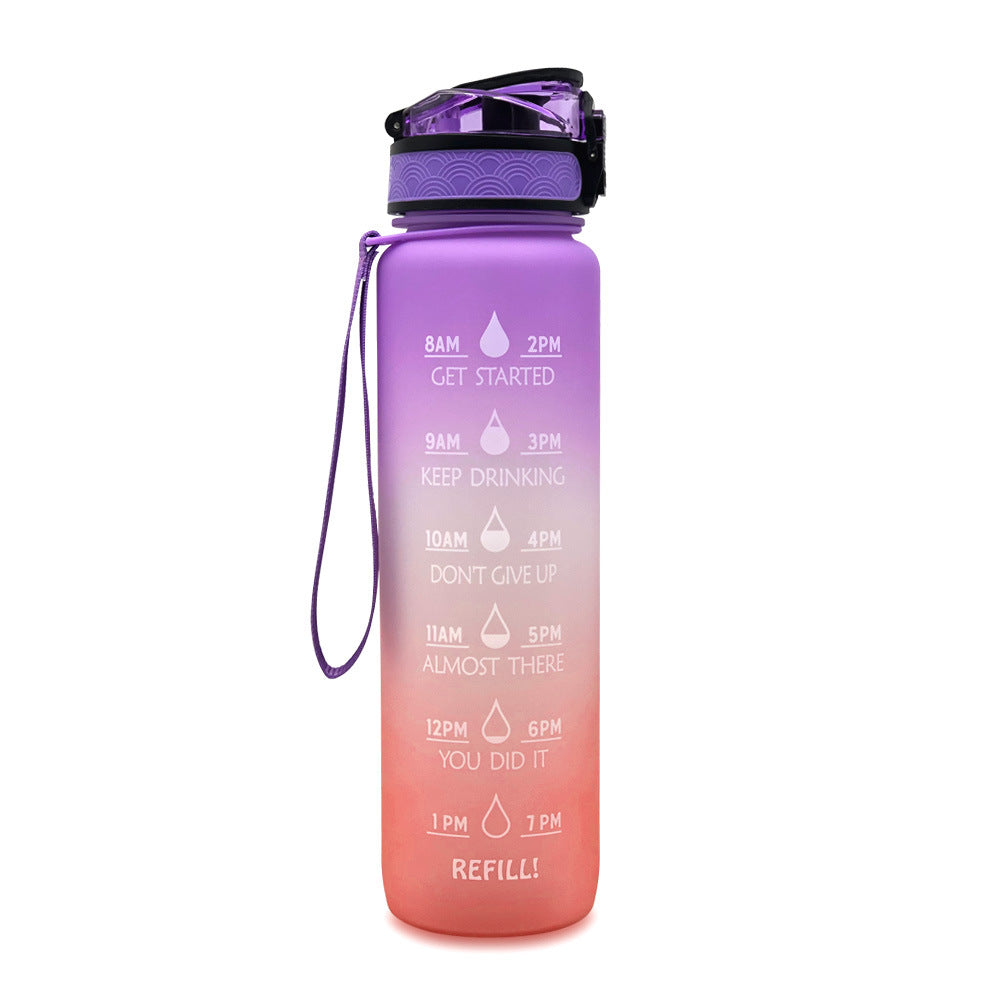 (New Arrival) 1L Tritan Water Bottle With Time Marker Bounce Cover Motivational Water Bottle Cycling Leakproof Cup For Sports Fitness Bottles