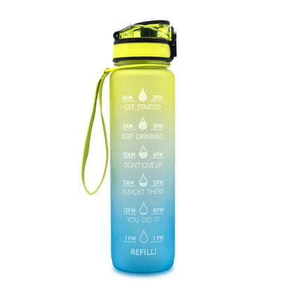 (New Arrival) 1L Tritan Water Bottle With Time Marker Bounce Cover Motivational Water Bottle Cycling Leakproof Cup For Sports Fitness Bottles