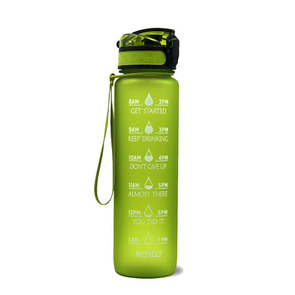 (New Arrival) 1L Tritan Water Bottle With Time Marker Bounce Cover Motivational Water Bottle Cycling Leakproof Cup For Sports Fitness Bottles