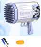 (Top Pick) Bubble Gun Rocket 69 Holes Soap Bubbles Machine Gun Shape Automatic Blower With Light Toys For Kids Pomperos