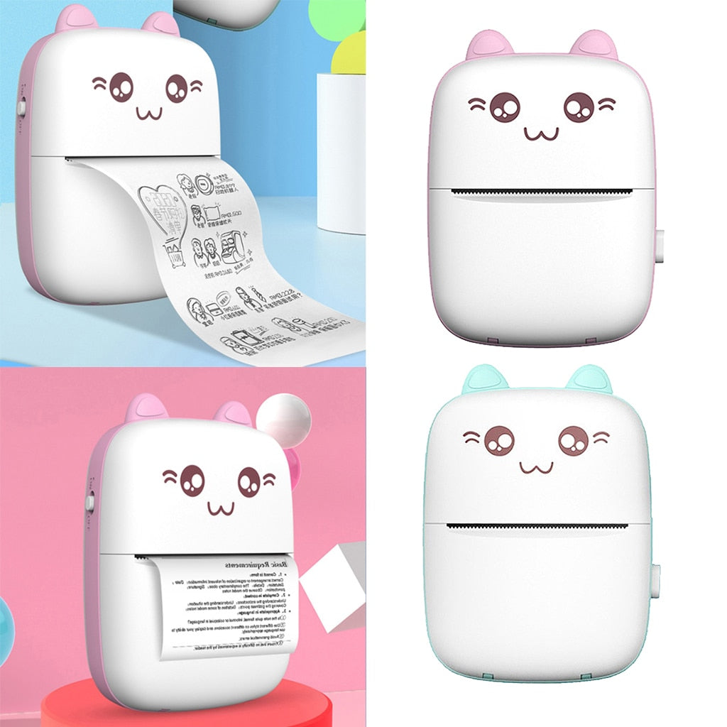 (Top Pick)Mini Printer Portable Mini Bluetooth WiFi New Wrong Printer Mobile Phone Photo Title Note Hot Print Pocket Student Error Label Printer