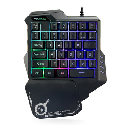 (New Arrival) One-Handed Mechanical Gaming Keyboard RGB Backlit Portable Mini Gaming Keypad Game Controller