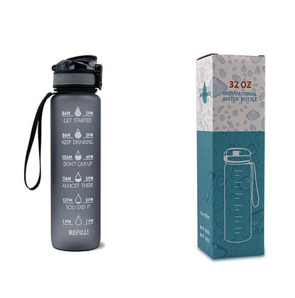 (New Arrival) 1L Tritan Water Bottle With Time Marker Bounce Cover Motivational Water Bottle Cycling Leakproof Cup For Sports Fitness Bottles