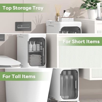 2 Tiers Slim Narrow Storage Cabinet Drawer Bathroom Bedroom Organizer Gap Shelf
