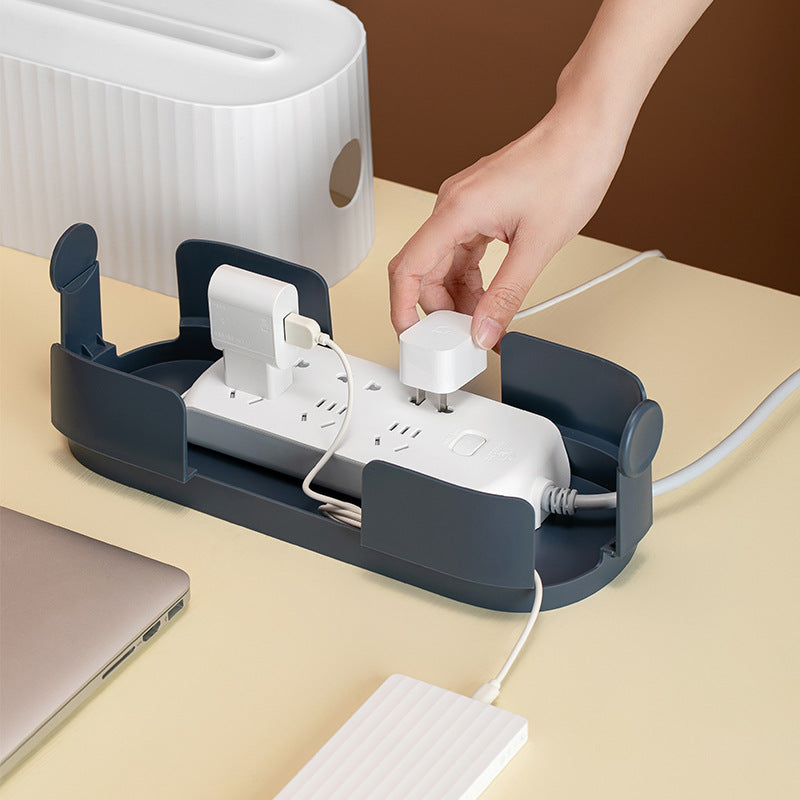 (New Arrival) Power Strip Wire Case Cable Storage Box Anti Dust Charger Socket Organizer Network Line Storage Bin Charger Wire Management