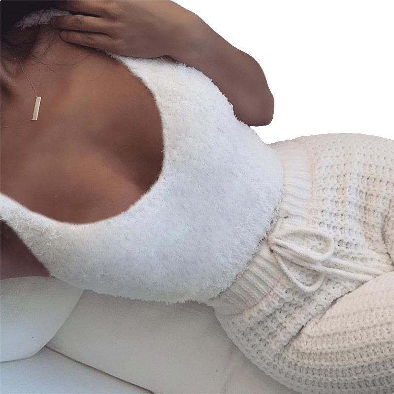 (New Arrival) 3pcs Womens Clothing Long Sleeve Crop Tank Top And Drawstring Shorts Pajama Set