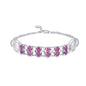 S925 Sterling Silver Purple Garnet Bracelet Women Fashion Zircon Light Luxury Jewelry