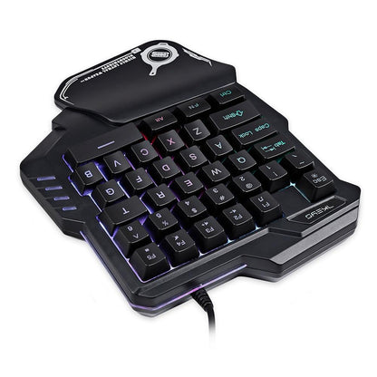 (New Arrival) One-Handed Mechanical Gaming Keyboard RGB Backlit Portable Mini Gaming Keypad Game Controller