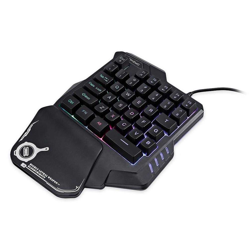 (New Arrival) One-Handed Mechanical Gaming Keyboard RGB Backlit Portable Mini Gaming Keypad Game Controller