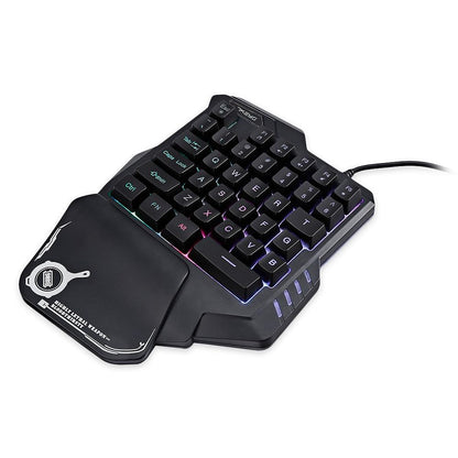 (New Arrival) One-Handed Mechanical Gaming Keyboard RGB Backlit Portable Mini Gaming Keypad Game Controller