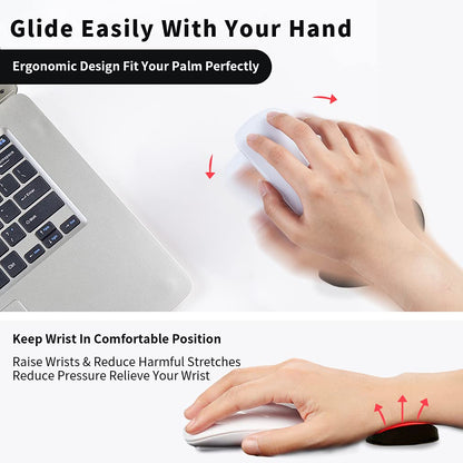 (New Arrival) Ergonomic Mouse Wrist Rest Mouse Pads Silicon Gel Non-Slip Streamline Wrist Rest Support Mat Computer Mouse Pad For Office Gaming PC Accessories