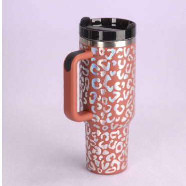 (Top Pick) 40 Oz Tumbler With Handle Straw Insulated, Stainless Steel Spill Proof Vacuum Coffee Cup Tumbler With Lid Tapered Mug Gifts For Valentine Lover Suitable For Car Gym Office Travel