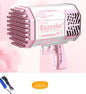 (Top Pick) Bubble Gun Rocket 69 Holes Soap Bubbles Machine Gun Shape Automatic Blower With Light Toys For Kids Pomperos