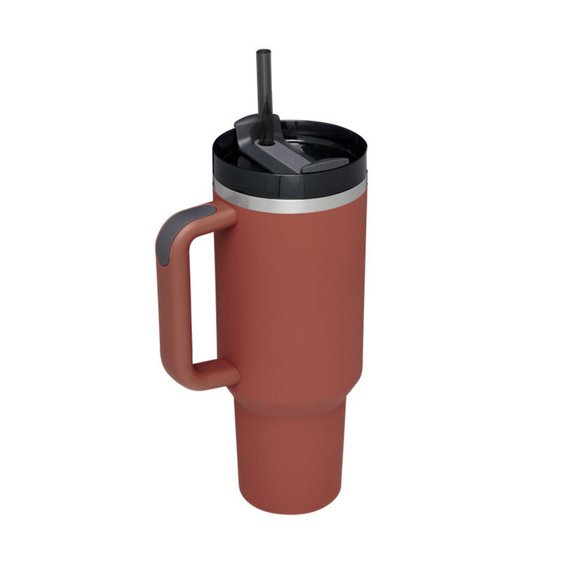 (Top Pick) 40 Oz Tumbler With Handle Straw Insulated, Stainless Steel Spill Proof Vacuum Coffee Cup Tumbler With Lid Tapered Mug Gifts For Valentine Lover Suitable For Car Gym Office Travel