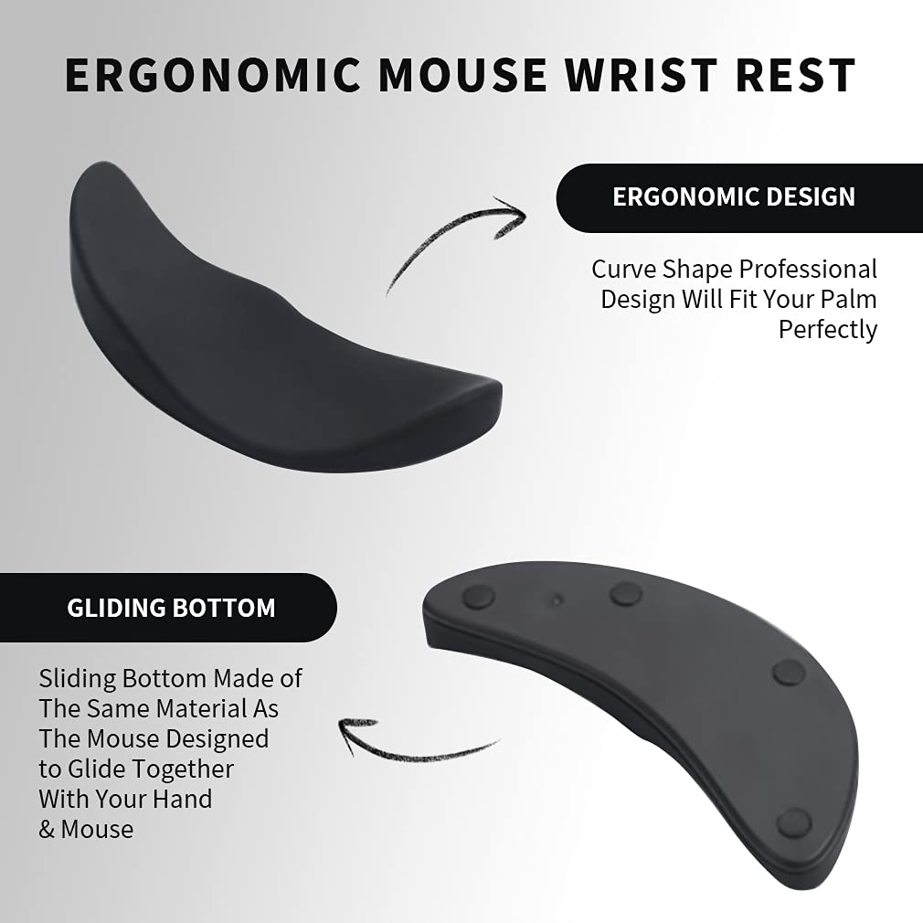 (New Arrival) Ergonomic Mouse Wrist Rest Mouse Pads Silicon Gel Non-Slip Streamline Wrist Rest Support Mat Computer Mouse Pad For Office Gaming PC Accessories