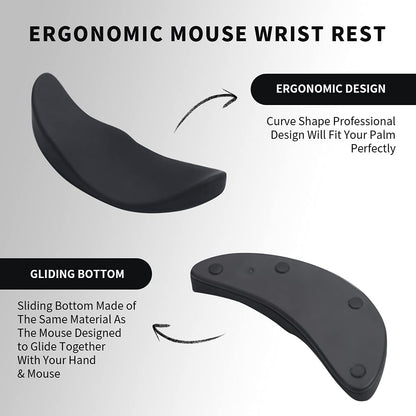 (New Arrival) Ergonomic Mouse Wrist Rest Mouse Pads Silicon Gel Non-Slip Streamline Wrist Rest Support Mat Computer Mouse Pad For Office Gaming PC Accessories