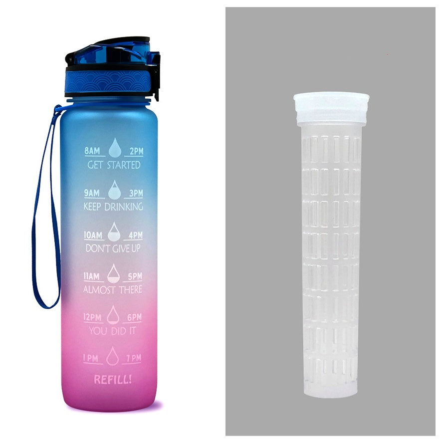 (New Arrival) 1L Tritan Water Bottle With Time Marker Bounce Cover Motivational Water Bottle Cycling Leakproof Cup For Sports Fitness Bottles