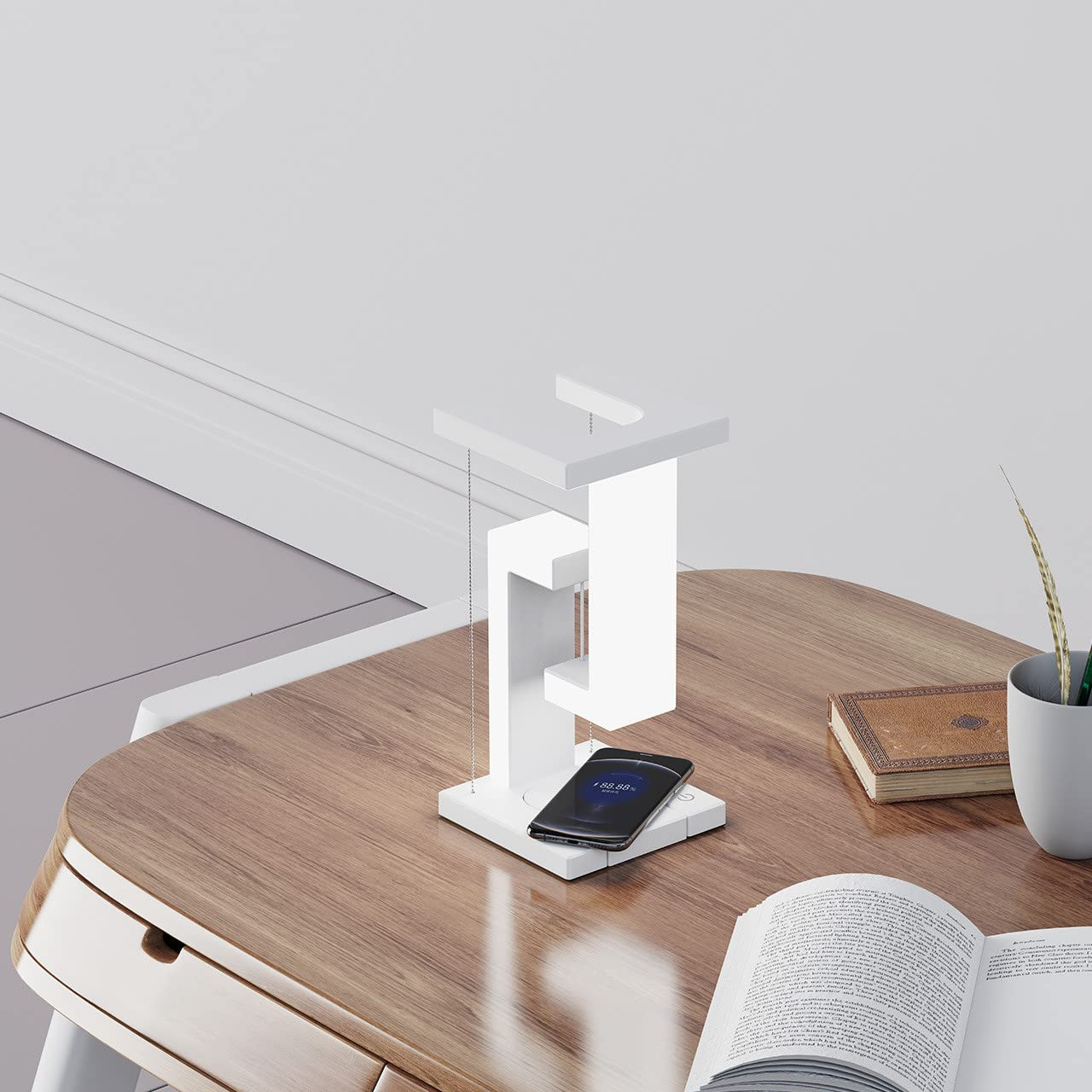 (Top Pick) Creative Smartphone Wireless Charging Suspension Table Lamp Balance Lamp Floating For Home Bedroom