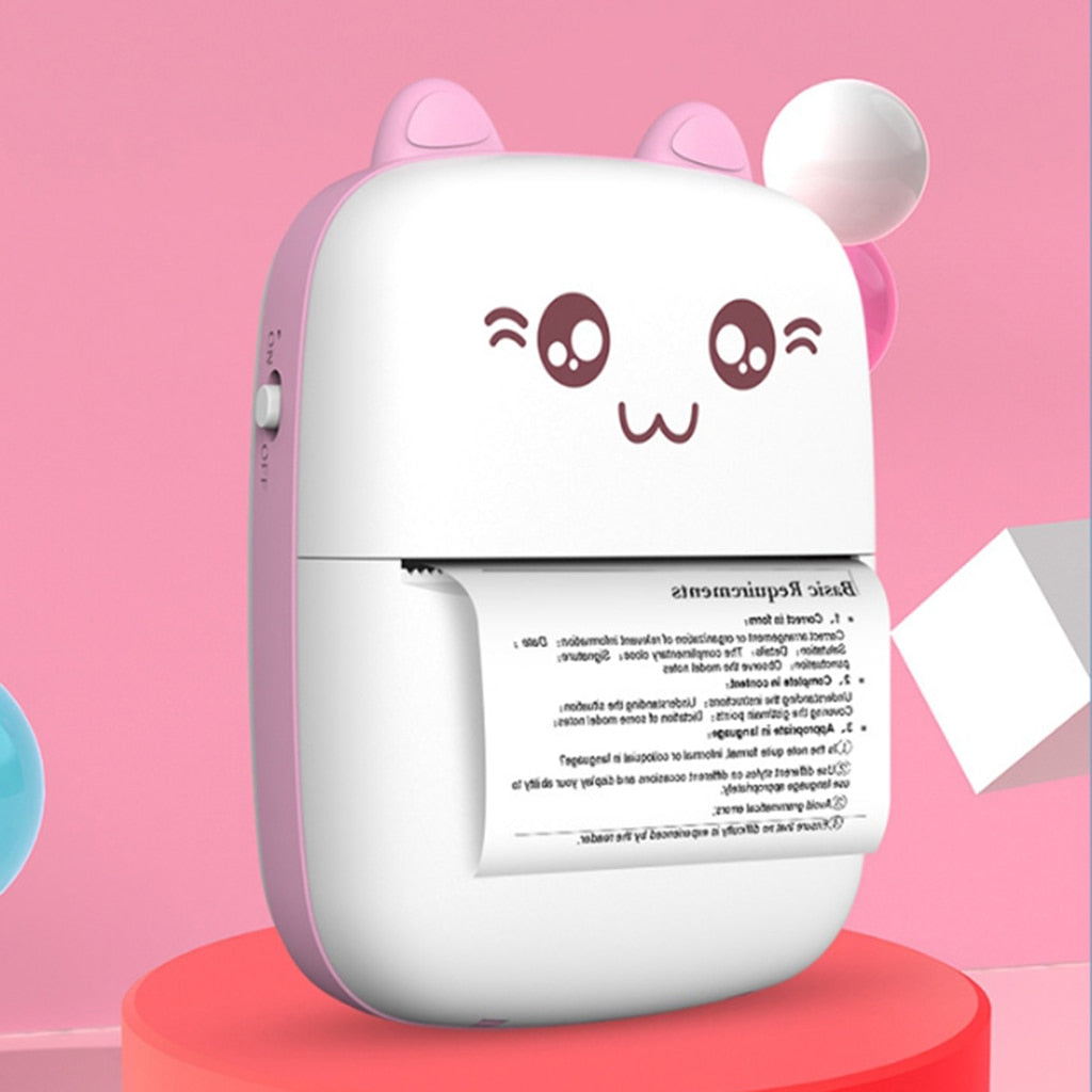 (Top Pick)Mini Printer Portable Mini Bluetooth WiFi New Wrong Printer Mobile Phone Photo Title Note Hot Print Pocket Student Error Label Printer