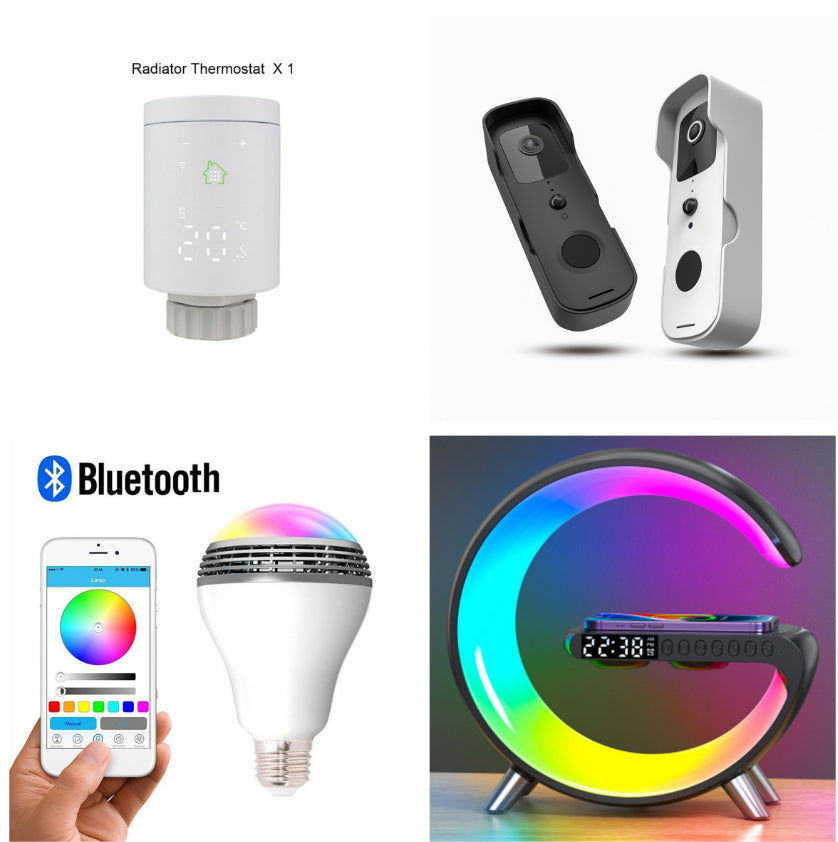 (New Arrival) New Intelligent G Shaped LED Lamp Bluetooth Speake Wireless Charger Atmosphere Lamp App Control For Bedroom Home Decor