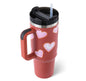 (Top Pick) 40 Oz Tumbler With Handle Straw Insulated, Stainless Steel Spill Proof Vacuum Coffee Cup Tumbler With Lid Tapered Mug Gifts For Valentine Lover Suitable For Car Gym Office Travel