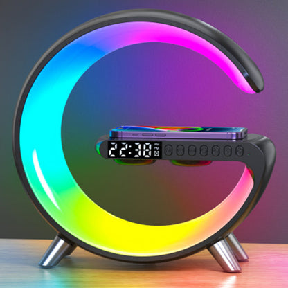 (New Arrival) New Intelligent G Shaped LED Lamp Bluetooth Speake Wireless Charger Atmosphere Lamp App Control For Bedroom Home Decor