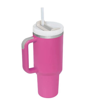 (Top Pick) 40 Oz Tumbler With Handle Straw Insulated, Stainless Steel Spill Proof Vacuum Coffee Cup Tumbler With Lid Tapered Mug Gifts For Valentine Lover Suitable For Car Gym Office Travel