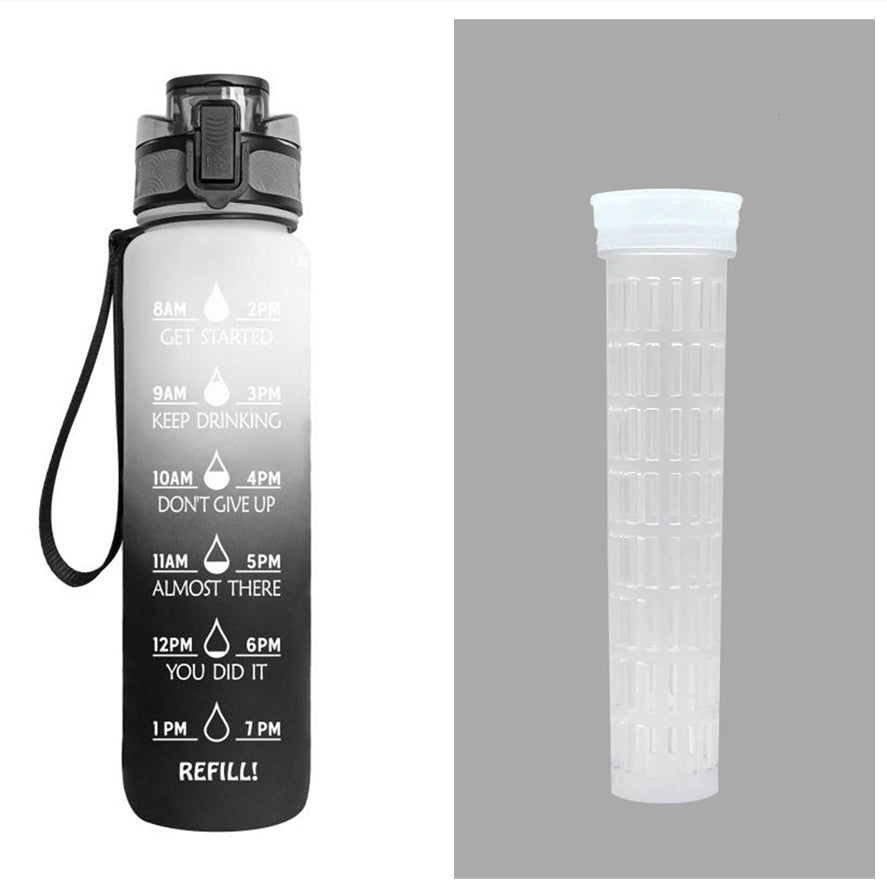 (New Arrival) 1L Tritan Water Bottle With Time Marker Bounce Cover Motivational Water Bottle Cycling Leakproof Cup For Sports Fitness Bottles
