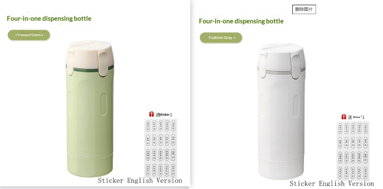 (New Arrival) 4 In 1 Travel Dispenser Portable Travel Bottles Leak Proof Leakproof Travel Container For Perfume Shampoo Conditioner Lotion