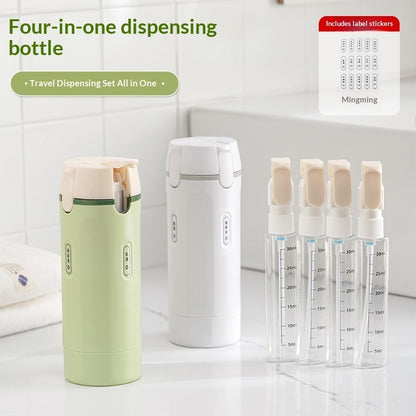 (New Arrival) 4 In 1 Travel Dispenser Portable Travel Bottles Leak Proof Leakproof Travel Container For Perfume Shampoo Conditioner Lotion