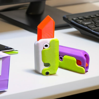 (New Arrival) 3D Printing Gravity Cub Jumping Small Radish Knife Mini Model Student Prize Pendant Decompression Toy For Children Gift