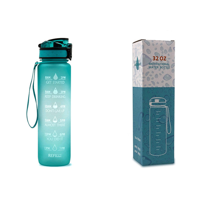 (New Arrival) 1L Tritan Water Bottle With Time Marker Bounce Cover Motivational Water Bottle Cycling Leakproof Cup For Sports Fitness Bottles