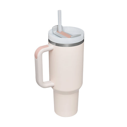 (Top Pick) 40 Oz Tumbler With Handle Straw Insulated, Stainless Steel Spill Proof Vacuum Coffee Cup Tumbler With Lid Tapered Mug Gifts For Valentine Lover Suitable For Car Gym Office Travel