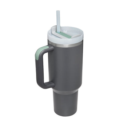 (Top Pick) 40 Oz Tumbler With Handle Straw Insulated, Stainless Steel Spill Proof Vacuum Coffee Cup Tumbler With Lid Tapered Mug Gifts For Valentine Lover Suitable For Car Gym Office Travel