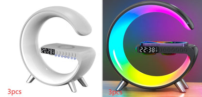 (New Arrival) New Intelligent G Shaped LED Lamp Bluetooth Speake Wireless Charger Atmosphere Lamp App Control For Bedroom Home Decor