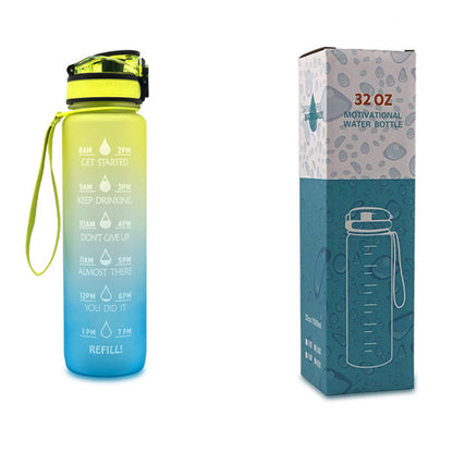 (New Arrival) 1L Tritan Water Bottle With Time Marker Bounce Cover Motivational Water Bottle Cycling Leakproof Cup For Sports Fitness Bottles