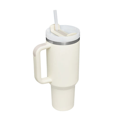 (Top Pick) 40 Oz Tumbler With Handle Straw Insulated, Stainless Steel Spill Proof Vacuum Coffee Cup Tumbler With Lid Tapered Mug Gifts For Valentine Lover Suitable For Car Gym Office Travel