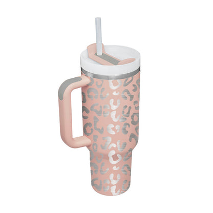(Top Pick) 40 Oz Tumbler With Handle Straw Insulated, Stainless Steel Spill Proof Vacuum Coffee Cup Tumbler With Lid Tapered Mug Gifts For Valentine Lover Suitable For Car Gym Office Travel