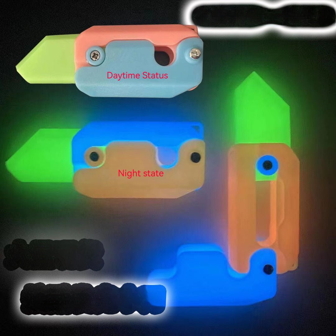 (New Arrival) 3D Printing Gravity Cub Jumping Small Radish Knife Mini Model Student Prize Pendant Decompression Toy For Children Gift