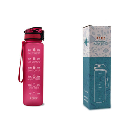 (New Arrival) 1L Tritan Water Bottle With Time Marker Bounce Cover Motivational Water Bottle Cycling Leakproof Cup For Sports Fitness Bottles