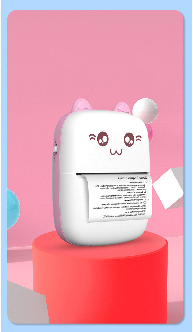 (Top Pick)Mini Printer Portable Mini Bluetooth WiFi New Wrong Printer Mobile Phone Photo Title Note Hot Print Pocket Student Error Label Printer