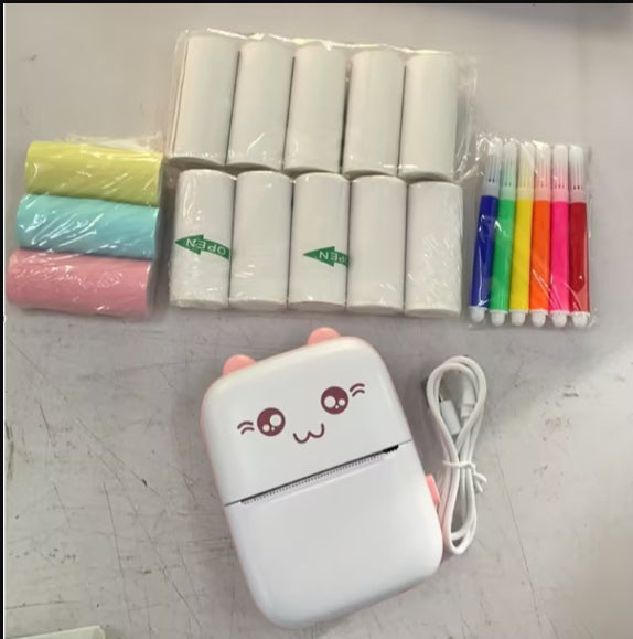 (Top Pick)Mini Printer Portable Mini Bluetooth WiFi New Wrong Printer Mobile Phone Photo Title Note Hot Print Pocket Student Error Label Printer